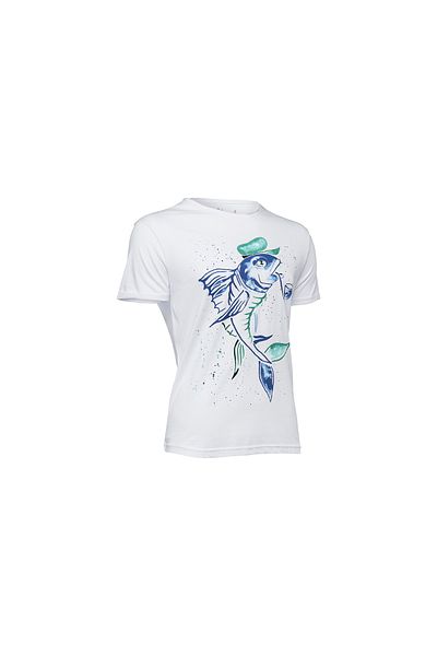 ANEMOSS Captain Fish Crew Neck Mens T Shirt