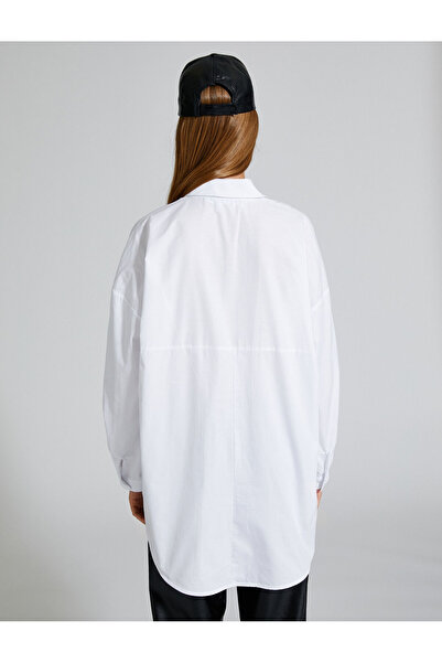 Koton Πουκάμισο μεγάλου μεγέθους, μακρυμάνικο, βαμβακερό με διπλή τσέπη με κουμπιά