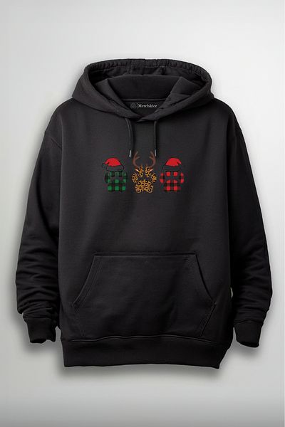 SM Satranç Medya Unisex κουκούλα με χριστουγεννιάτικο στάμπα Deer Paws 3 τεμαχίων