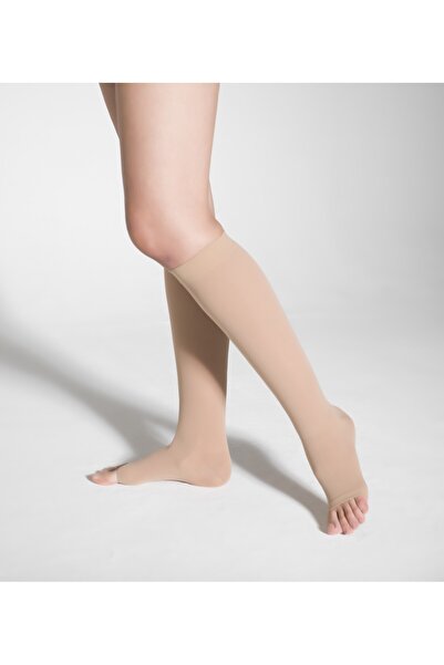 Varicease 8210 جوارب ضغط قطنية متوسطة الضغط تحت الركبة مفتوحة عند الأصابع