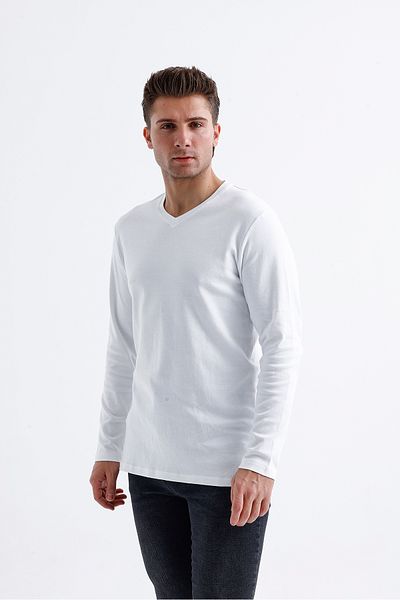 Dark Forest Tricou de bază cu mânecă lungă cu decolteu în V