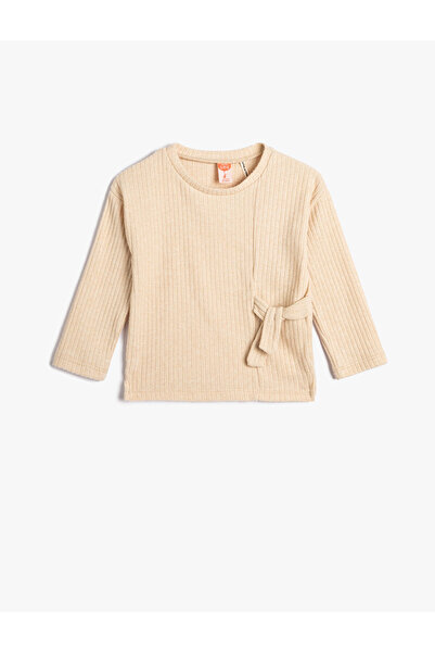 Koton Basic geripptes Langarm-T-Shirt