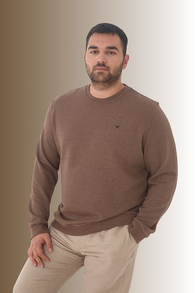 Maccali Men's Plus Size Plain Basic Oversized Mink Sweatshirt