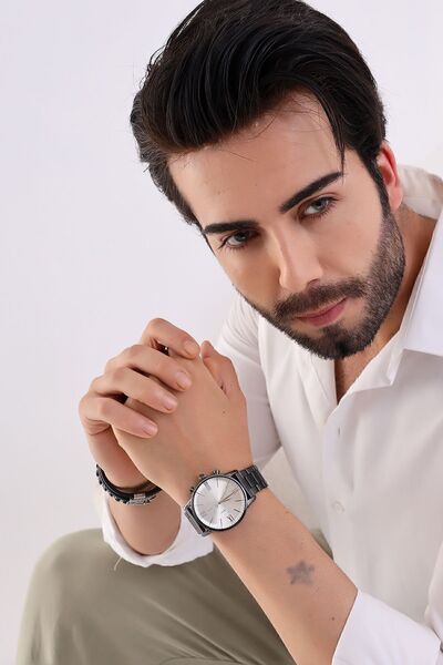 Güncel Vitrin Premium Infinity Black/White Ipc Plated Men's Wrist Watch