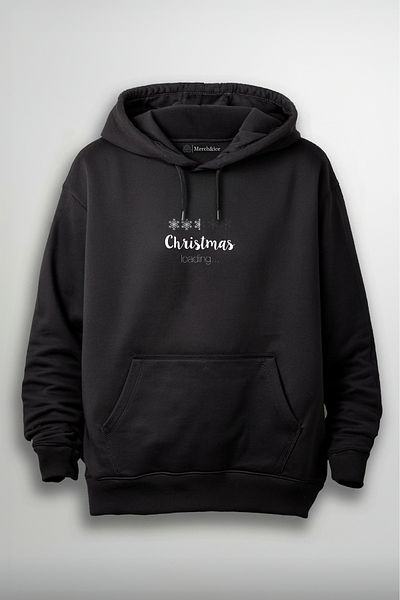 SM Satranç Medya Christmas Is Loading Snows Πρωτοχρονιάτικο τυπωμένο Unisex Hoodie