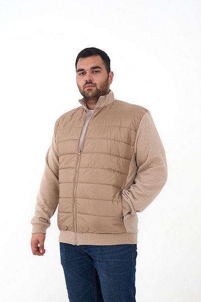 Maccali Men's Large Size Zip-Up Cardigan Oversized Cream Sweatshirt
