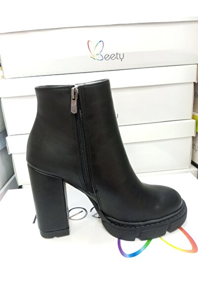 Beety 21bk41.703 Siyah topuklu kadın bot
