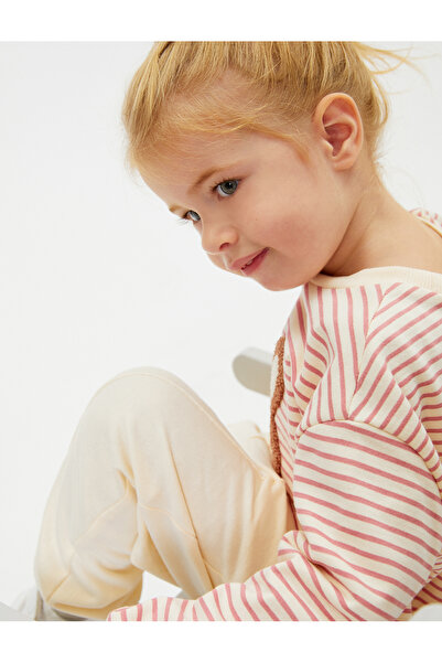 Koton Φούτερ απλικέ με λεπτομέρεια μακρυμάνικη λαιμόκοψη βαμβακερή