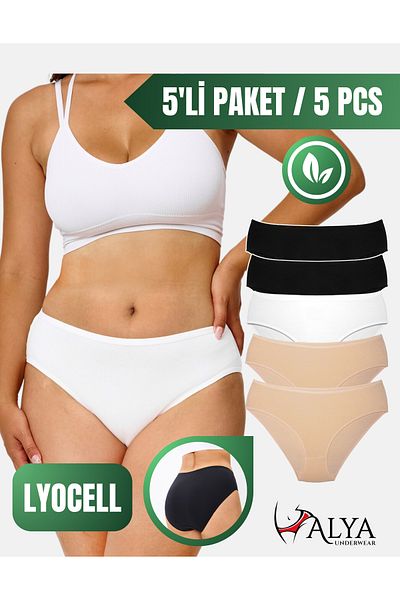 ALYA UNDERWEAR Lenjerie confortabilă și durabilă pentru femei - Chiloți Lyocell, absorbanți de transpirație, Liyosel