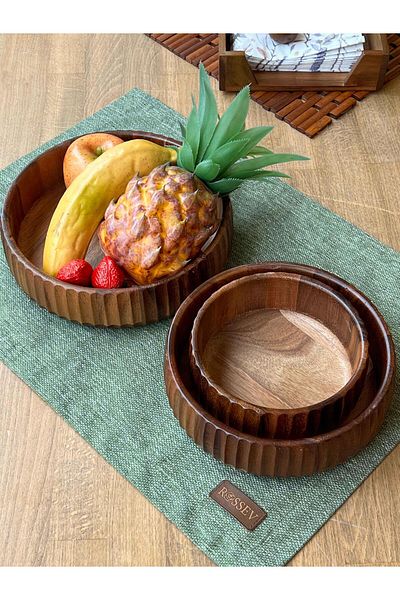 ROSSEV Acacia 3-Piece Bowl Set
