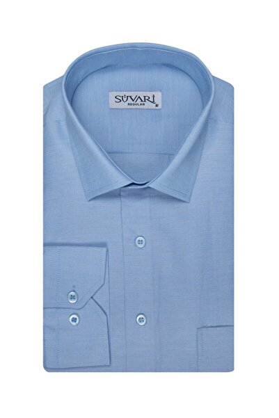 SÜVARİ Süvari Flafil Açık Mavi Bol Kesim Erkek Gömlek