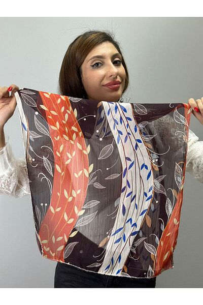 Gönülden Tasarım EșARFĂ DE FEMEI CU MODEL DE VIARTE FLORAL 145X45 CM