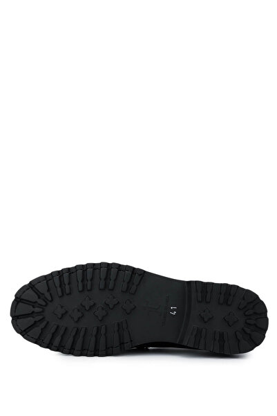 Tamer Tanca Erkek Hakiki Deri Siyah Açma Loafer Ayakkabı