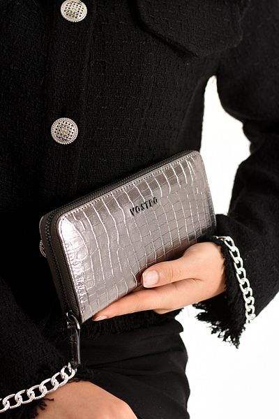 VOSTRO Handmade Italian Style 100% Real Genuine Leather Women's Multi Pocket and Multi Compartment Wallet - 053Vostro