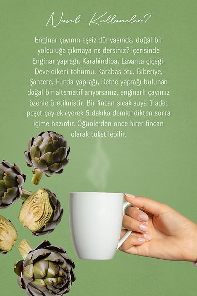 Mecitefendi 40 Pieces Artichoke Tea Decorated Bags