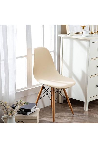 Taimi 2-Pieces Set Plastic Chairs Khaki 70x40x40 cm Each