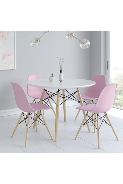 Taimi 4-Pieces Set Plastic Chairs Pink 70x40x40 cm Each