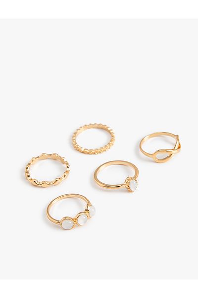 Koton Stone Detailed 5-Piece Ring Set