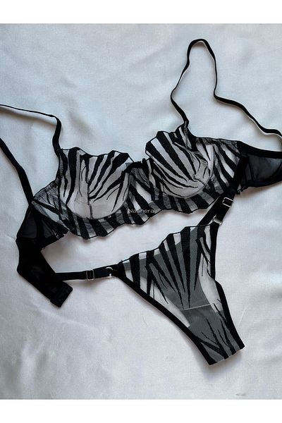 Nashera Σετ εσώρουχα Bralet με κεντημένο γκρι σπαθί