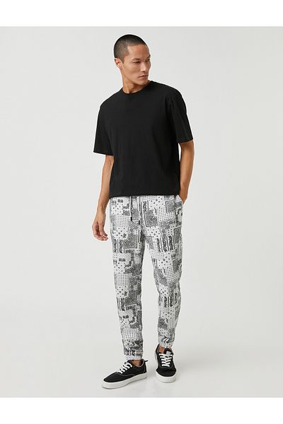 Koton Jogginghose mit Paisley-Muster, Spitzenbund und Taschendetail