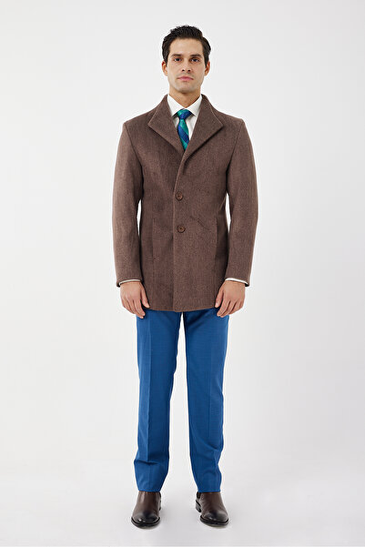 ACTUAL Erkek Yarasa Yaka Kaban 6042-02 Kahverengi