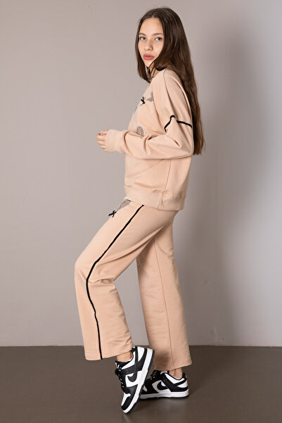 Cansın Mini Κοριτσίστικο σετ 2 τεμαχίων με μπεζ καρδιά - 19849