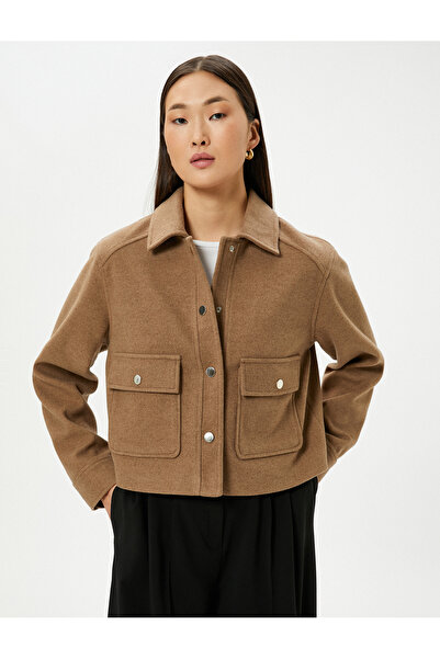 Koton Crop bunda s velkými kapsami a knoflíky