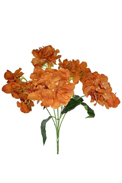 Nettenevime Yapay Çiçek Ortanca Çiçeği Demeti 43 cm Turuncu