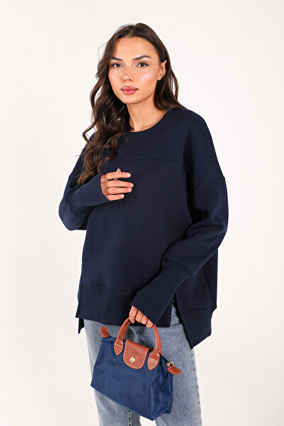 Melike Tatar Dark Blue Slit Sweat 3-2102