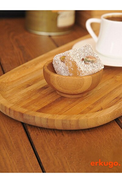 ERKUGO 6 Pieces Bamboo Presentation Bowl - Snack Bowl, Bowl, Serving Bowl, Sauce Bowl, Jam Bowl