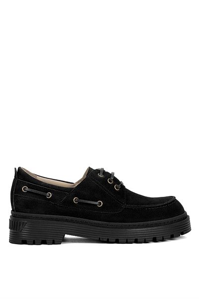 Ayakkabı Fuarı Elit VVS24160N - Pantofi casual de damă din piele naturală nubuc neagră