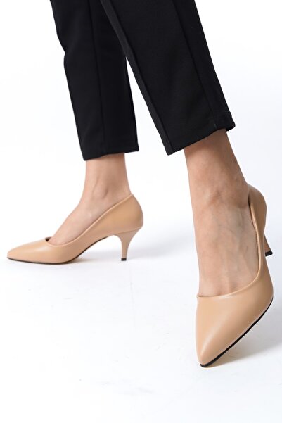 Ayakkabı Podyumum " Sti?letto " Nude Cilt 5 Cm I?nce Ökçe Sivri Burun Kapalı