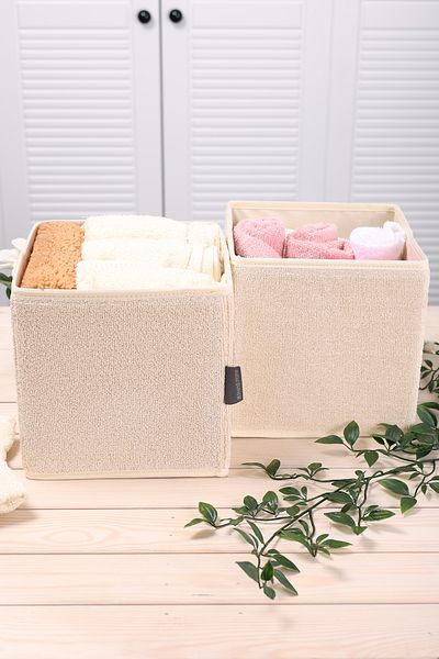 Rope Home مجموعة من 2 صندوق تخزين ألعاب صغير متعدد الأغراض بدون غطاء مقاس 20 × 20 × 20