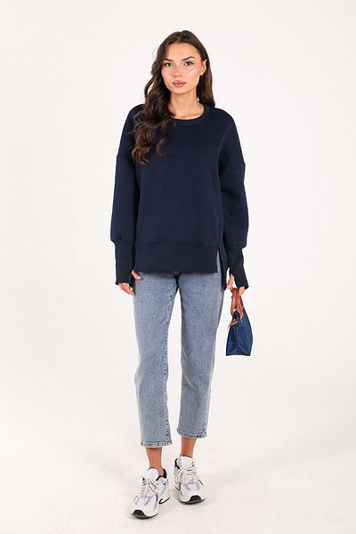 Melike Tatar Dark Blue Slit Sweat 3-2102