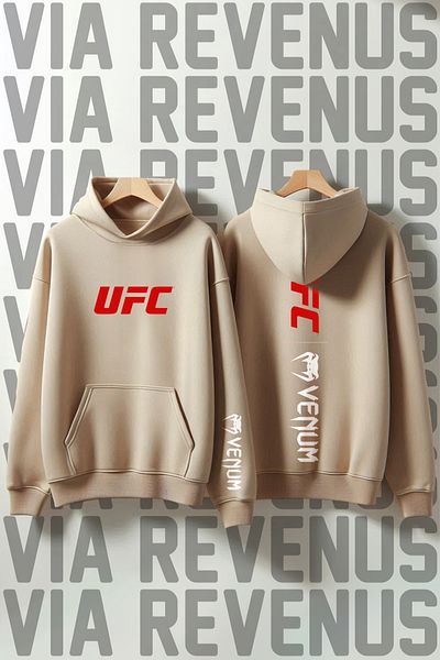 Vordevia UFC Ultimate Fighting Championship - Φούτερ με κουκούλα με στάμπα μπροστά και πίσω