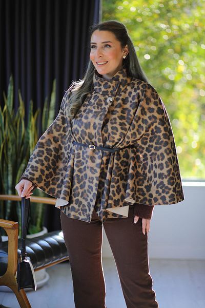elif teke Poncho cu centură maro