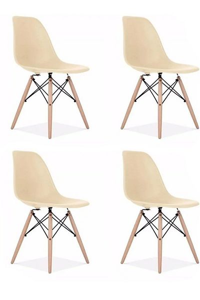 Taimi 4-Pieces Set Plastic Chairs Khaki 70x40x40 cm Each