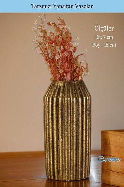 Evene Small Vase - Table Top and Home Decoration, Gold Antique Color Model 27