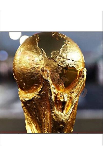 KURT3D 20 Cm Boyut Gold Kaplama Dünya Kupası Plastik Kupa Dünya Kupası Gold