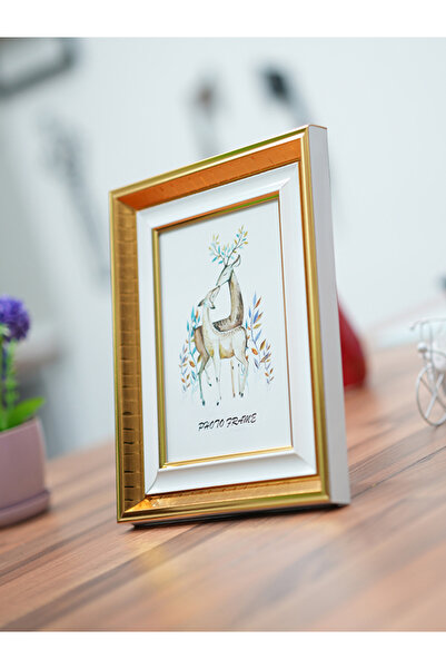 BSP ALTIN RENKLİ 10X15 CM RESİM ÇERÇEVESİ (CAMLI)