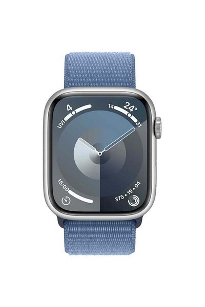 Apple Watch Series 9 GPS 45mm Silver Aluminium Case with Winter Blue Sport Loop