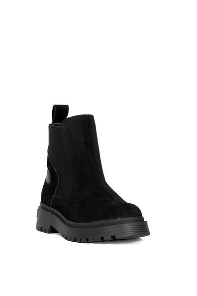Ayakkabı Fuarı Elit Vvs24118S - Black Women's Chelsea Boots, Genuine Suede Leather