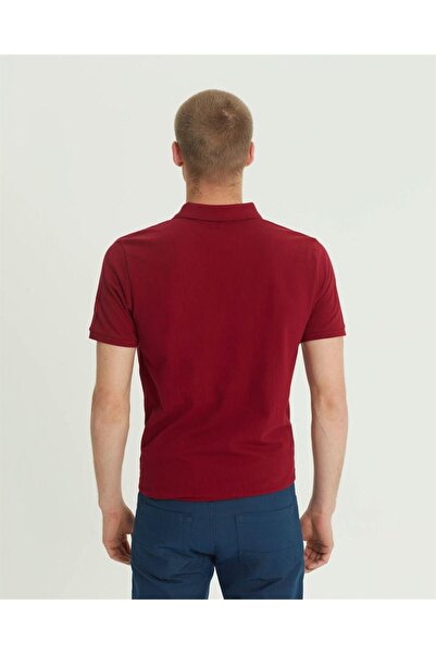SÜVARİ Süvari 100% Cotton Slim Fit Polo Neck Claret Red Men's T-Shirt