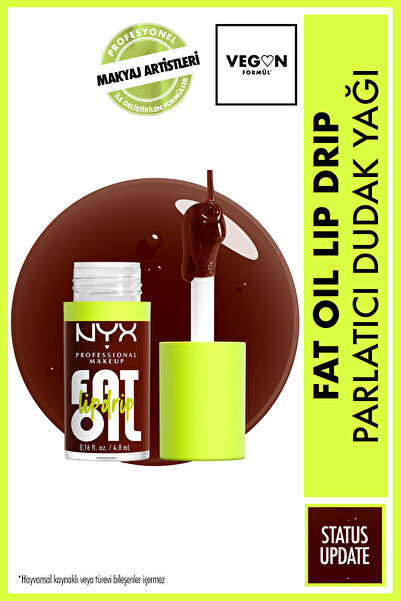 NYX Professional Makeup Fat Oil Lip Drip Parlatıcı Nemlendirici Bordo Tonlu D...
