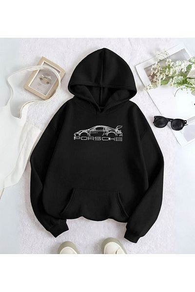 Touz Moda Φούτερ με κουκούλα με κουκούλα με λεπτομέρεια αυτοκινήτου