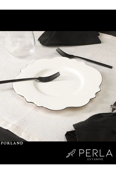Porland Ruby Black Dream Flat Plate 28cm