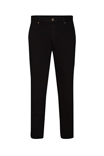 SÜVARİ Süvari Slim Fit Dik Cep Gabardin Siyah Erkek Pantolon