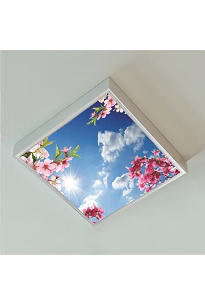 Gökyüzü Panel Ledli Yatak Odası 60watt Avize-60cm X 60cm - Tavana Yapışık-kol...