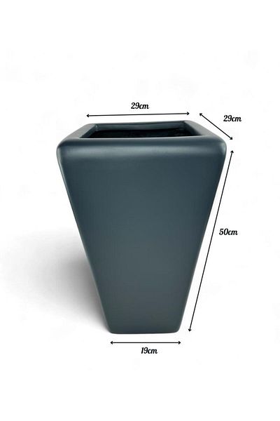 Nettenevime Anthracite Fiber Glass Conical Vase - 30*30*50cm Decorative Flower Pot