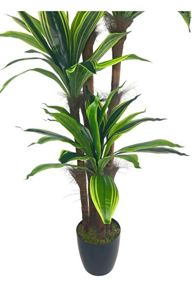 Nettenevime Yapay Ağaç Yukka Sarı Şeritli 4katlı 150cm Salon Çiçeği Yapay Çiçek